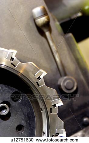 Stock Image - Detail of industrial saw. Fotosearch