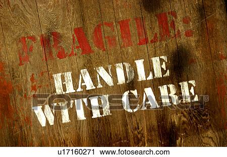 Stock Image - Fragile handle with care sign. Fotosearch