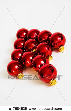 Stock Photograph - Christmas ornaments in the shape of a tree. Fotosearch
