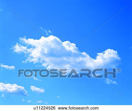 Stock Photograph - blue sky, sky, skies, white clouds, nature. Fotosearch