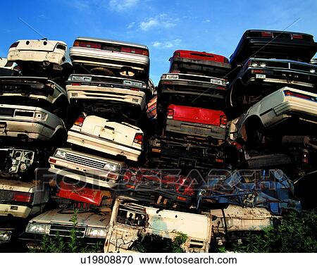 Stock Image - environmental pollution, waste, industrial pollution, pollution, cars. Fotosearch