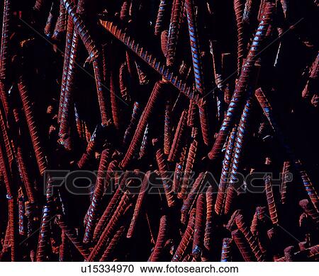 Stock Image - steel bar, material, texture, cramp iron, decorative design, reinforcing bar. Fotosearch