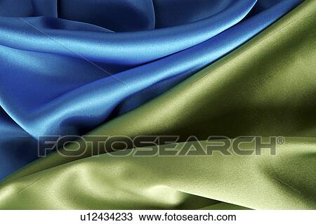 Stock Image - Blue and green silk . Fotosearch