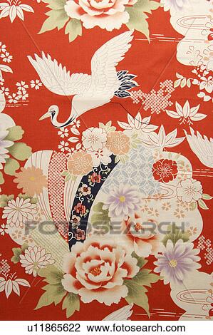 Stock Image - Printed cotton, close-up. Fotosearch