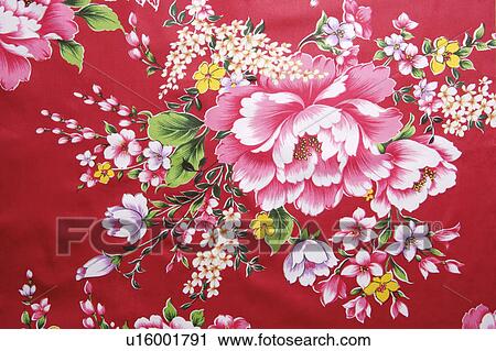 Printed cotton, close-up View Large Photo Image Stock Image - Printed cotton, close-up. Fotosearch