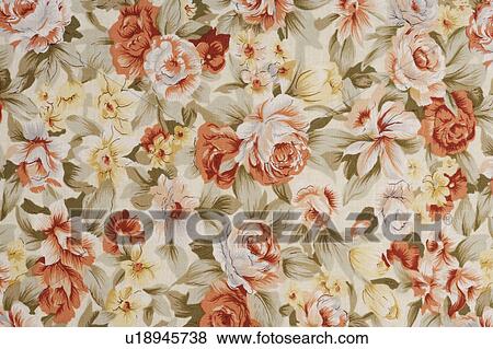 Stock Photo - Printed cotton, close-up. Fotosearch