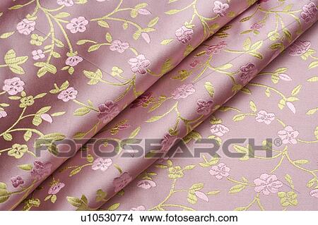 Printed silk, close-up View Large Photo Image Picture - Printed silk, close-up. Fotosearch