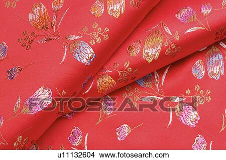 Picture - Printed silk, close-up. Fotosearch