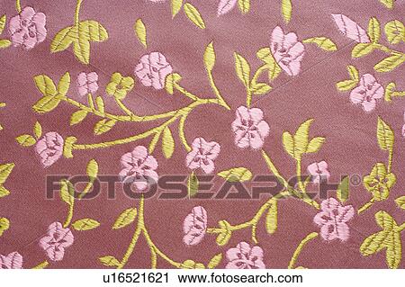 Stock Image - Printed silk, close-up. Fotosearch