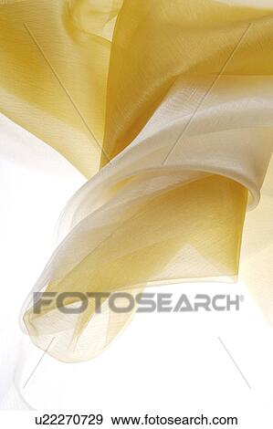 Stock Photo - Sheer white and yellow fabric. Fotosearch