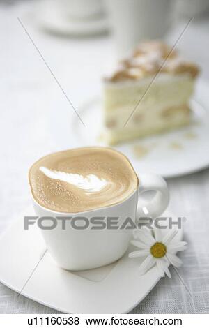 Stock Photo - Coffee and cake for teatime. Fotosearch