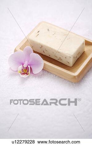 Stock Photo - Soap and orchid. Fotosearch