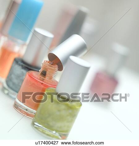 Stock Photo - Various nail polishes. Fotosearch