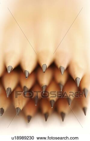 Stock Image - A pile of sharpened pencils, close-up. Fotosearch
