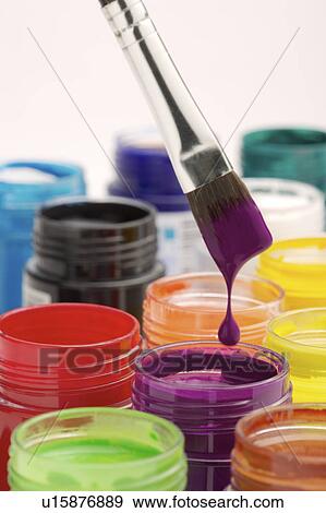 Stock Photo - Blush with watercolor paints. Fotosearch