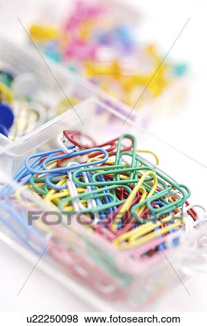 Box of paper clips View Large Photo Image Stock Photo - Box of paper clips. Fotosearch