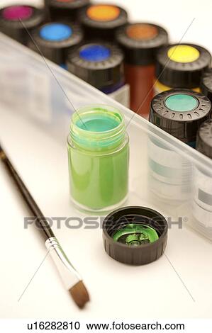 Brush and dyestuffs View Large Photo Image Stock Image - Brush and dyestuffs. Fotosearch