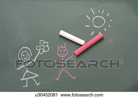 Child's drawing on blackboard View Large Photo Image Stock Image - Child's drawing on blackboard. Fotosearch