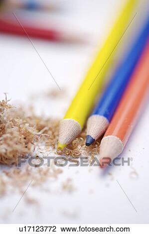 Color pencils with shavings View Large Photo Image Stock Image - Color pencils with shavings. Fotosearch