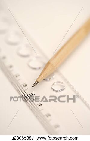 Stock Photo - Pencil and ruler. Fotosearch