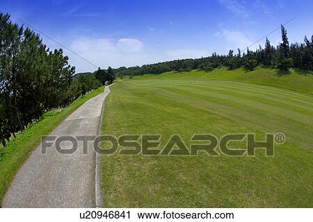 Road in golf course View Large Photo Image Stock Image - Road in golf course. Fotosearch