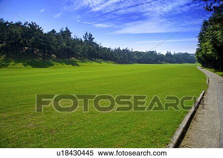 Stock Photography - Road in golf course. Fotosearch