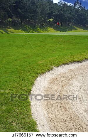 Stock Photo - Sand trap in golf course. Fotosearch