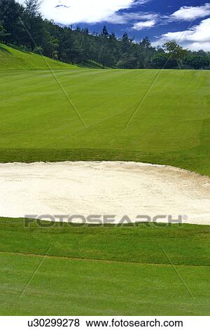 Sand trap in golf course View Large Photo Image Stock Photo - Sand trap in golf course. Fotosearch