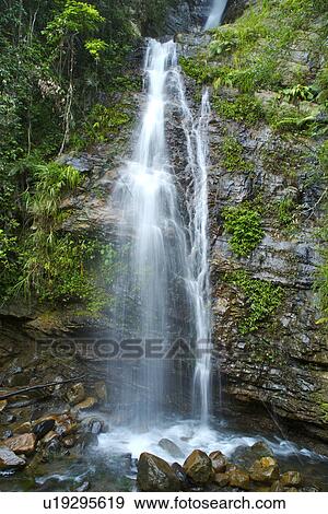 Close-up of waterfall filled with natural pattern and moss View Large Photo Image Stock Photo - Close-up of waterfall filled with natural pattern and moss. Fotosearch