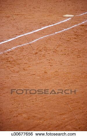 Baseball diamond with two white lines View Large Photo Image Stock Photograph - Baseball diamond with two white lines. Fotosearch