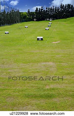 Stock Photo - Practice targets at golf course. Fotosearch