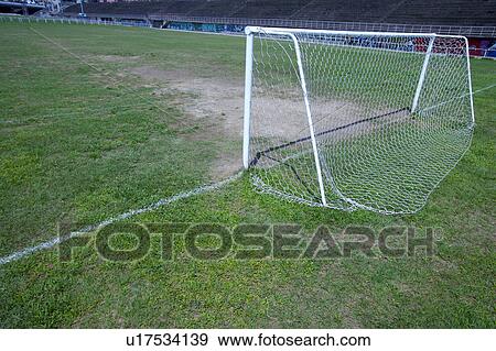 Goal Net on a Football Pitch View Large Photo Image Stock Photo - Goal Net on a Football Pitch . Fotosearch