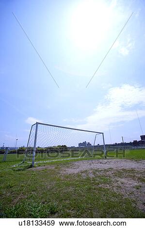 Goal Net on a Football Pitch View Large Photo Image Stock Photo - Goal Net on a Football Pitch . Fotosearch