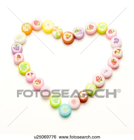 Stock Photograph - Colorful heart-shaped candies. Fotosearch
