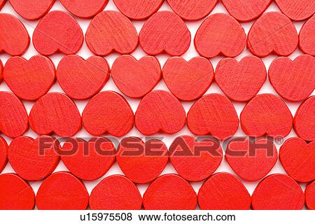 Heart-shaped objects, full frame View Large Photo Image Stock Photo - Heart-shaped objects, full frame. Fotosearch