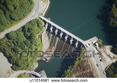 Stock Image - Stave Lake Dam, Canada, British Columbia, Fraser Valley. Fotosearch