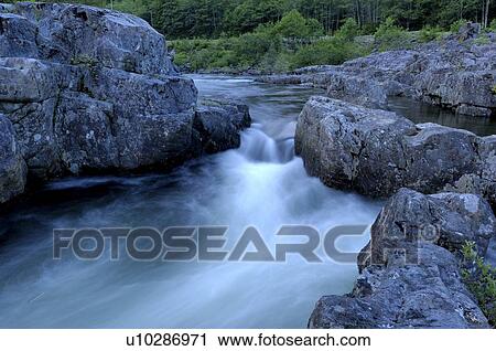 Stock Image - Flowing River, Vancouver Island, Canada. Fotosearch