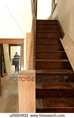 Stock Image - Staircase amongst home renovations.. Fotosearch