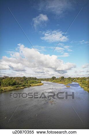 Stock Photography - Grand River on a sunny day, Brantford, Ontario. Fotosearch