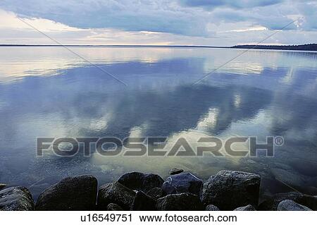 Reflection of clouds in Clear Lake; Canada, Manitoba, Riding Mountain National Park View Large Photo Image Stock Image - Reflection of clouds in Clear Lake; Canada, Manitoba, Riding Mountain National Park. Fotosearch