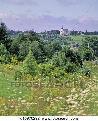 Stock Image - St. Peter's Church, near Morell, PEI. Fotosearch