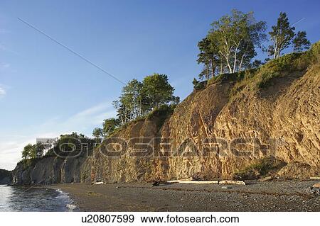 View of cliff at sunset, New Richmond, Gaspesie, Quebec View Large Photo Image Stock Photo - View of cliff at sunset, New Richmond, Gaspesie, Quebec. Fotosearch