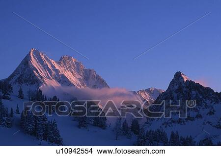 Picture - Jumbo Mountain and Karnak Mountain seen from Jumbo Pass, Purcell Mountains, British Columbia. Fotosearch