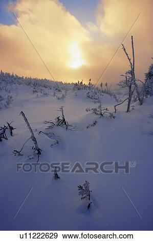 Stock Photo - View of landscape at Gagnon Lake, Quebec, Canada. Fotosearch