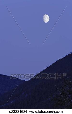 View of moon and mountains, Gaspesie, Quebec View Large Photo Image Stock Photograph - View of moon and mountains, Gaspesie, Quebec. Fotosearch