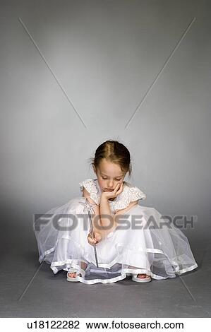 5 year old girl in white dress View Large Photo Image Stock Image - 5 year old girl in white dress. Fotosearch