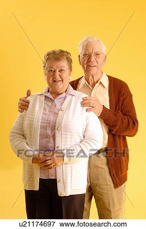 Stock Photo - Senior couple posing, Regina, Saskatchewan. Fotosearch