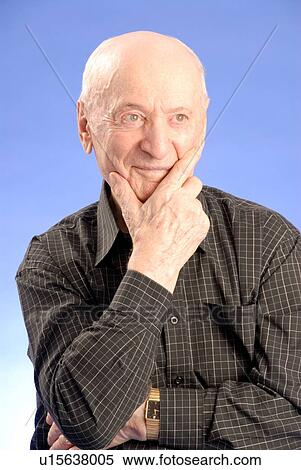 Stock Photography - Senior Male Head Shot; Canada, Saskatchewan, Regina. Fotosearch