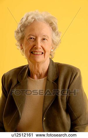Stock Image - Senior Woman headshot; Canada, Saskatchewan, Regina. Fotosearch