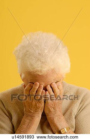Stock Image - Senior Woman headshot, Regina, Saskatchewan. Fotosearch